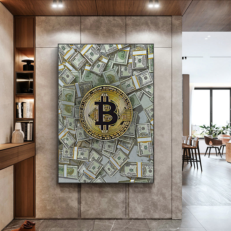 Abstract Banknote Canvas Painting Home Decorate