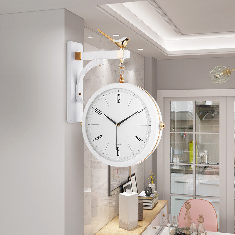 Nordic Creative Light Luxury Double-Sided Wall Clock