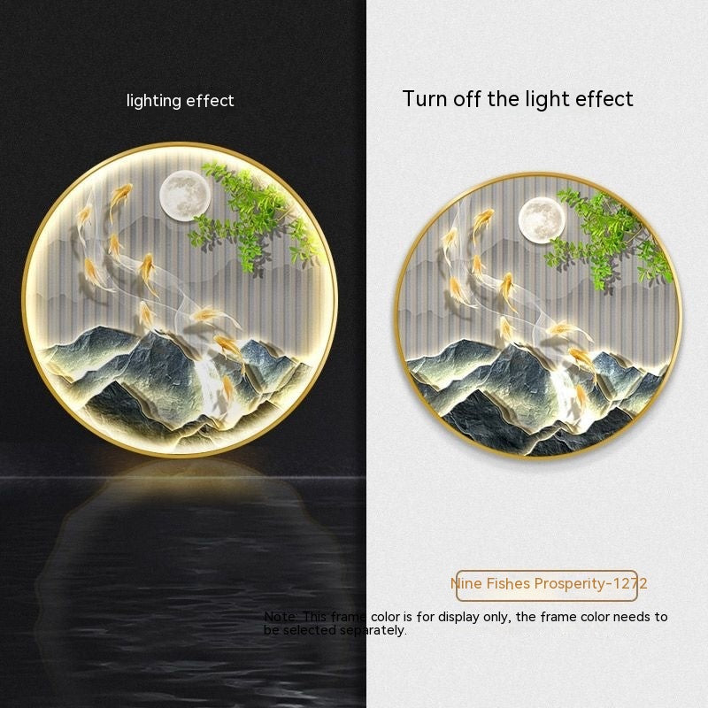 Nine Fish Pattern Entrance Decoration Aisle Wall Hanging Painting