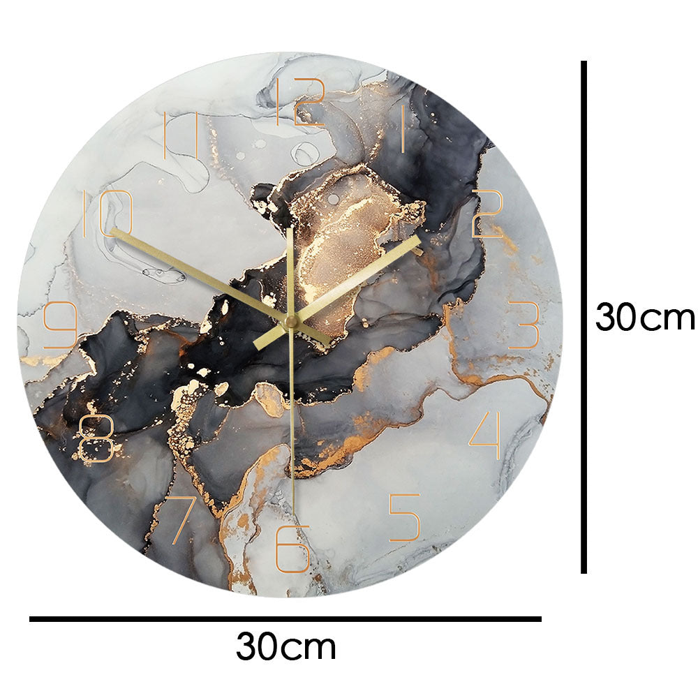 Ink Wall Clock Abstract Modern Marble Texture Mute Wall Decoration