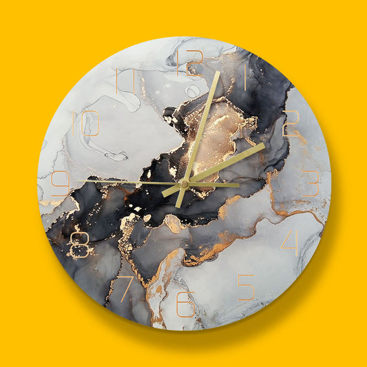 Ink Wall Clock Abstract Modern Marble Texture Mute Wall Decoration