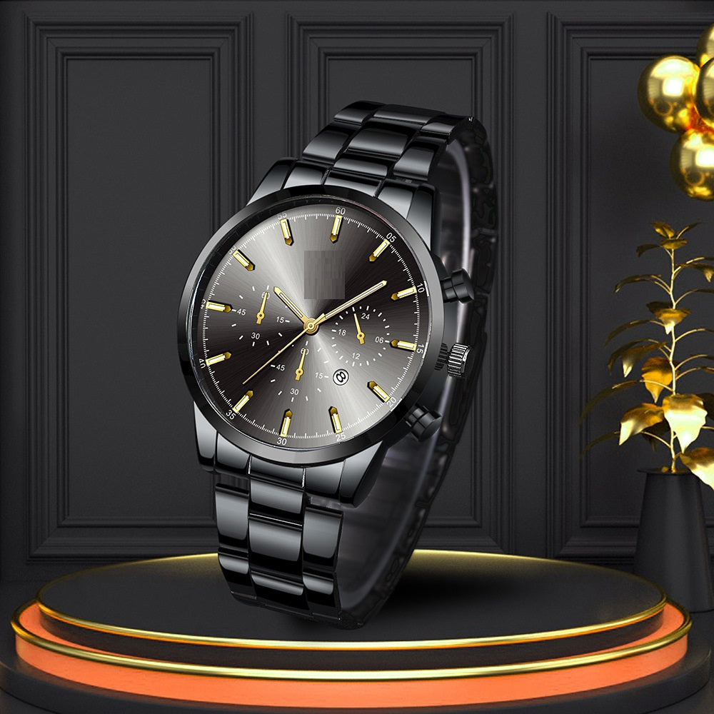 Men's Stainless Steel Fashion Calendar Quartz Watch