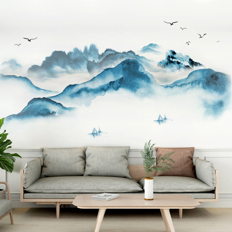 Chinese Style Ink Painting Wallpaper Self Adhesive Living Room