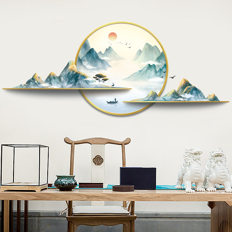 Chinese Style Landscape Painting Living Room Tv Background Wall Decorative Wall Stickers Stickers