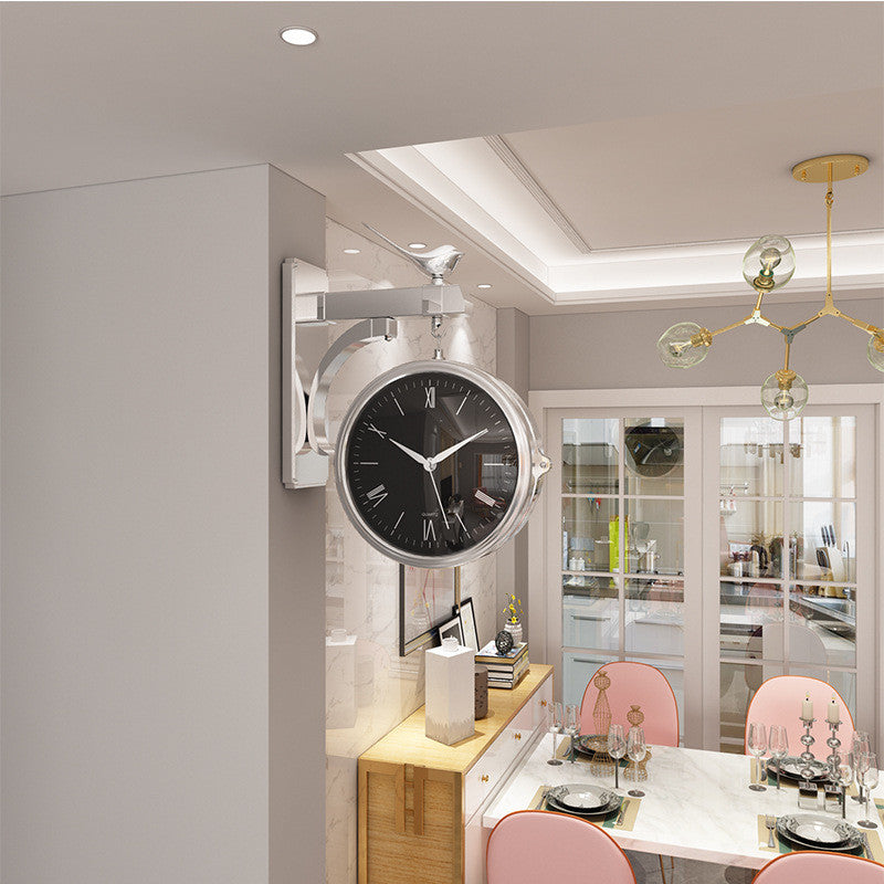 Nordic Creative Light Luxury Double-Sided Wall Clock