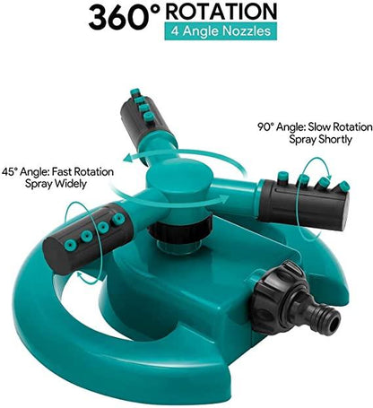 Automatic 360° Garden Water Sprinkler – Adjustable Lawn Irrigation Sprayer for Garden & Plants