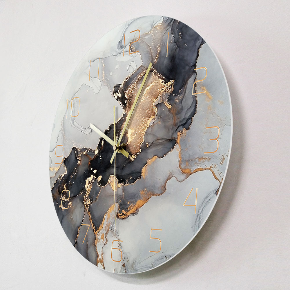 Ink Wall Clock Abstract Modern Marble Texture Mute Wall Decoration