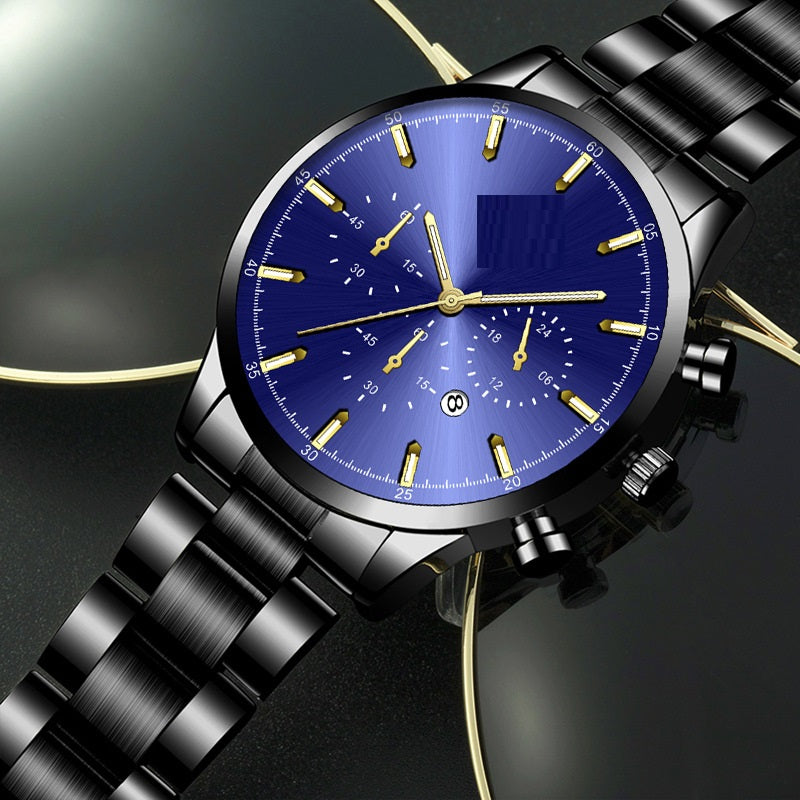 Men's Stainless Steel Fashion Calendar Quartz Watch