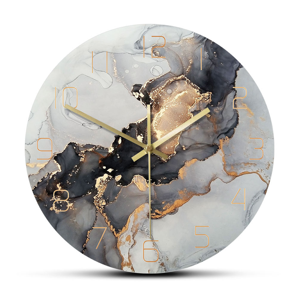 Ink Wall Clock Abstract Modern Marble Texture Mute Wall Decoration