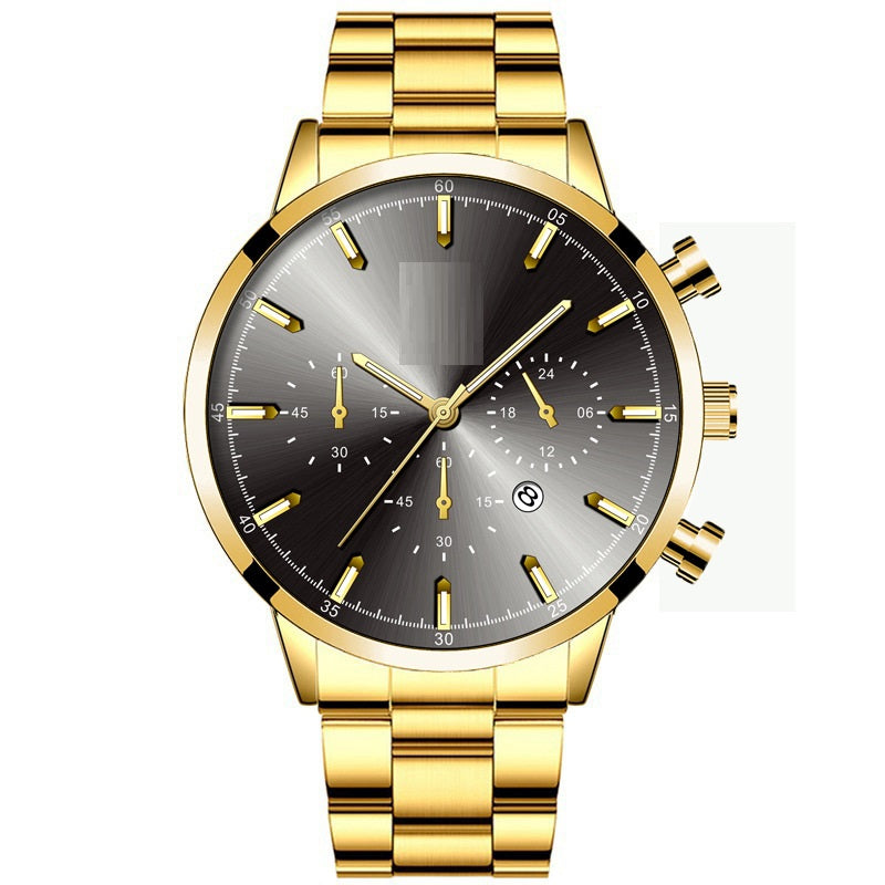 Men's Stainless Steel Fashion Calendar Quartz Watch