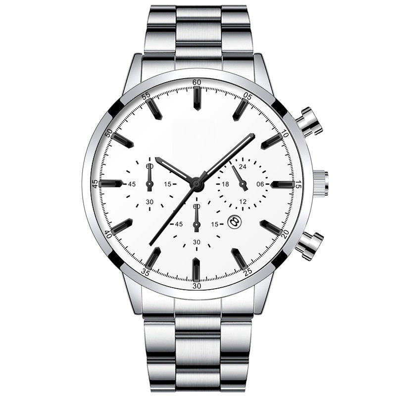 Men's Stainless Steel Fashion Calendar Quartz Watch