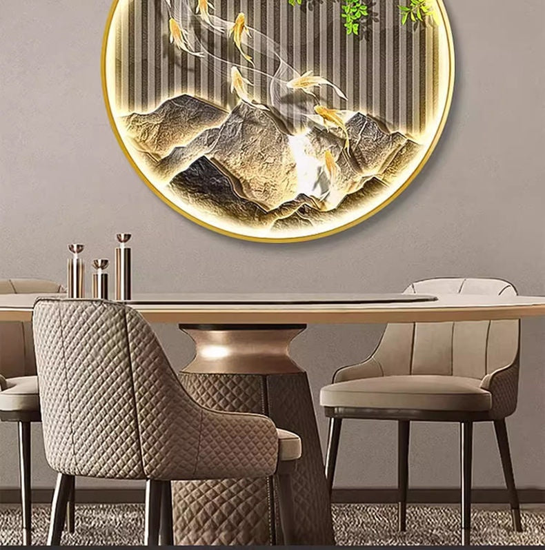 Nine Fish Pattern Entrance Decoration Aisle Wall Hanging Painting