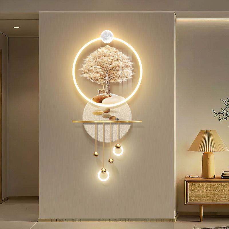 Pachira Macrocarpa Entrance Painting Aisle Corridor Cream Style